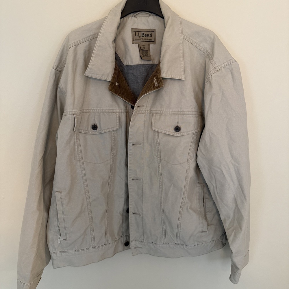 L.L.Bean Beige Khaki Vintage Jacket Men's Size X-Large 4 Pockets - Picture 1 of 8